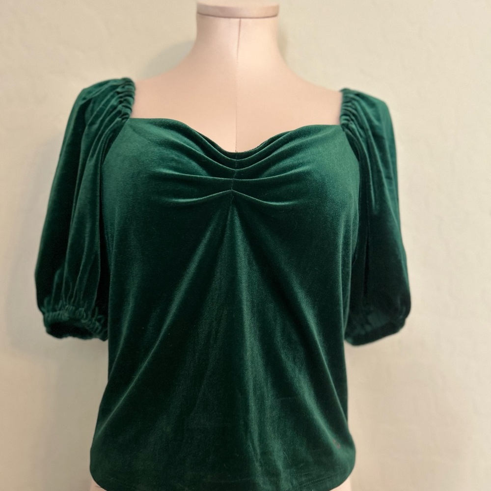 Elegant Green Velvet Top
